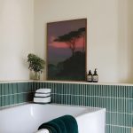 Moody Acacia Tree Sunset Poster – Pink Sky African Savanna Landscape Wall Art