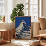 nowy Alpine Mountain Poster – Blue Sky Landscape Wall Art