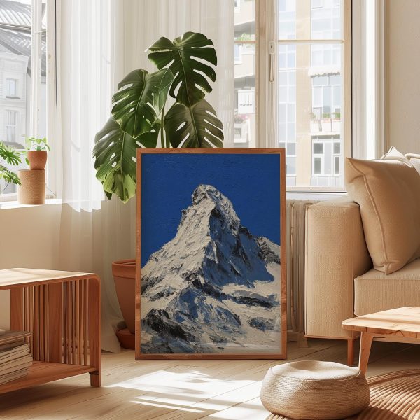 nowy Alpine Mountain Poster – Blue Sky Landscape Wall Art