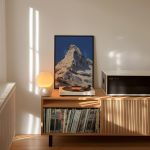 nowy Alpine Mountain Poster – Blue Sky Landscape Wall Art