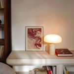 Abstract Burgundy Marble Poster – Red and Cream Fluid Art Wall Decor