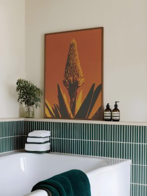 intage Aloe Bloom Poster – Terracotta Botanical Wall Art
