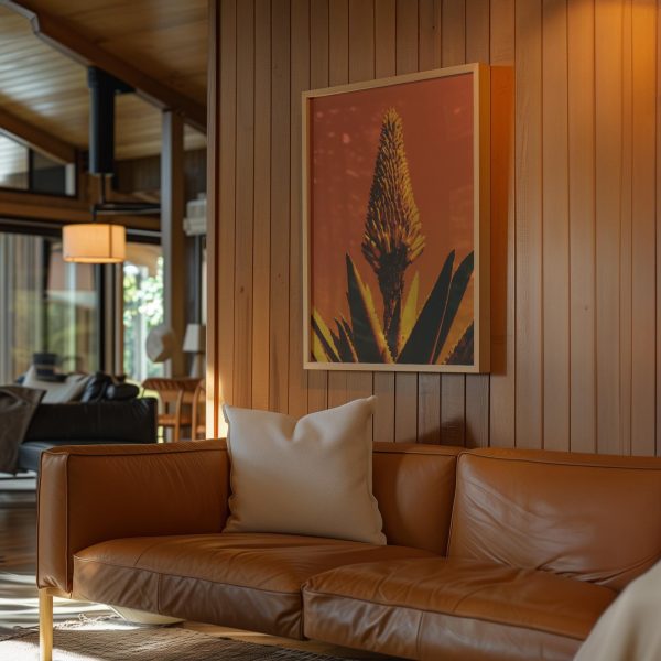 intage Aloe Bloom Poster – Terracotta Botanical Wall Art