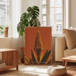 intage Aloe Bloom Poster – Terracotta Botanical Wall Art
