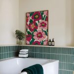 Retro Pink Floral Poster – Bold Botanical Pattern Wall Art