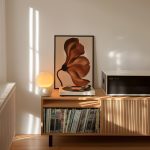 Abstract Brown Flower Poster – Warm Terracotta Botanical Wall Art