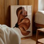Abstract Brown Flower Poster – Warm Terracotta Botanical Wall Art