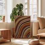Retro Wavy Stripe Poster – Colorful Abstract Rainbow Wall Art