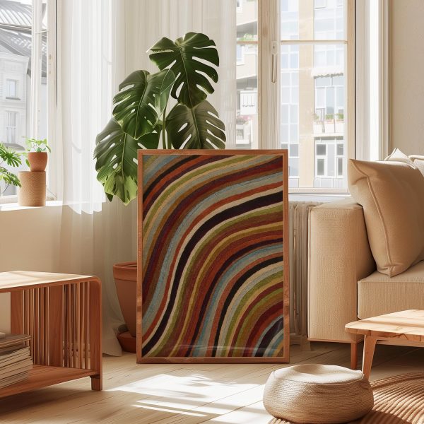 Retro Wavy Stripe Poster – Colorful Abstract Rainbow Wall Art