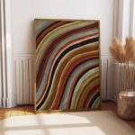 Retro Wavy Stripe Poster – Colorful Abstract Rainbow Wall Art