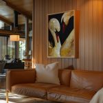 Vintage Swan Couple Poster – Black Background Elegant Bird Wall Art