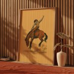 Vintage Bucking Horse Cowboy Poster – Western Rodeo Wall Art