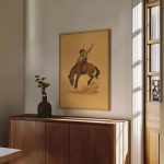 Vintage Bucking Horse Cowboy Poster – Western Rodeo Wall Art