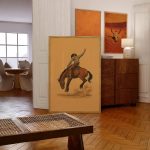 Vintage Bucking Horse Cowboy Poster – Western Rodeo Wall Art